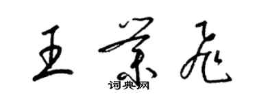 梁錦英王業飛草書個性簽名怎么寫