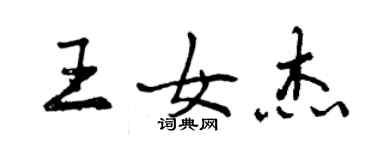 曾慶福王女傑行書個性簽名怎么寫