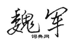 駱恆光魏軍行書個性簽名怎么寫