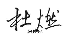 駱恆光杜燃行書個性簽名怎么寫
