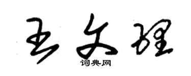 朱錫榮王文理草書個性簽名怎么寫