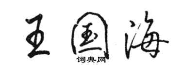 駱恆光王國海行書個性簽名怎么寫