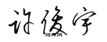 駱恆光許俊宇草書個性簽名怎么寫