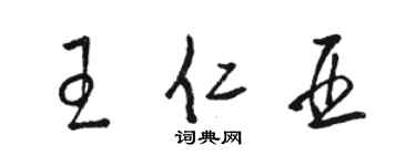 駱恆光王仁亞草書個性簽名怎么寫