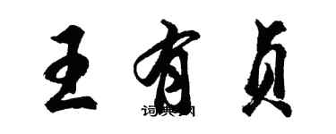 胡問遂王有貞行書個性簽名怎么寫