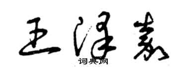 曾慶福王澤嘉草書個性簽名怎么寫