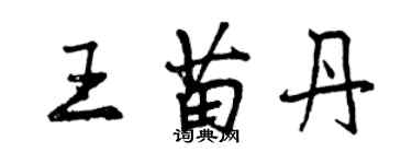 曾慶福王苗丹行書個性簽名怎么寫