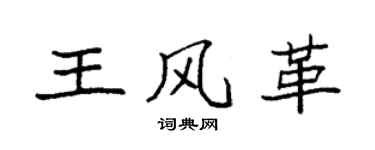 袁強王風革楷書個性簽名怎么寫