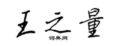王正良王之量行書個性簽名怎么寫