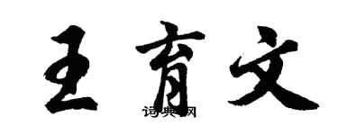 胡問遂王育文行書個性簽名怎么寫