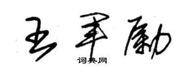朱錫榮王軍勵草書個性簽名怎么寫
