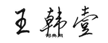 駱恆光王韓壹行書個性簽名怎么寫