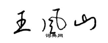 梁錦英王風山草書個性簽名怎么寫