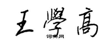 王正良王學高行書個性簽名怎么寫