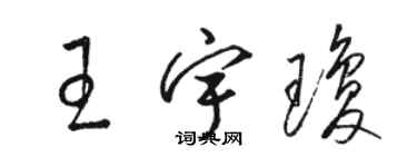 駱恆光王宇瓊草書個性簽名怎么寫