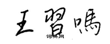 王正良王習嗎行書個性簽名怎么寫