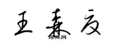 梁錦英王森夏草書個性簽名怎么寫