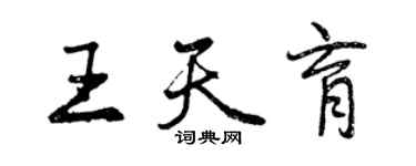 曾慶福王天育行書個性簽名怎么寫