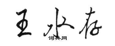 駱恆光王水存行書個性簽名怎么寫