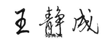 駱恆光王靜成行書個性簽名怎么寫