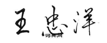 駱恆光王忠洋行書個性簽名怎么寫