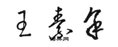 駱恆光王素余草書個性簽名怎么寫