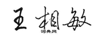 駱恆光王相敏行書個性簽名怎么寫