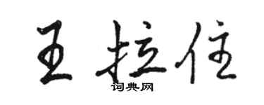 駱恆光王拉住行書個性簽名怎么寫