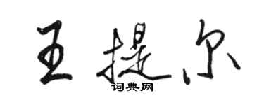 駱恆光王提爾行書個性簽名怎么寫