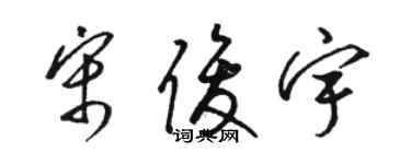 駱恆光宋俊宇草書個性簽名怎么寫