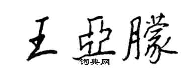 王正良王亞朦行書個性簽名怎么寫