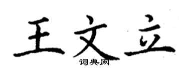 丁謙王文立楷書個性簽名怎么寫