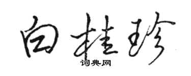 駱恆光白桂珍行書個性簽名怎么寫