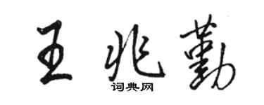 駱恆光王兆勤行書個性簽名怎么寫