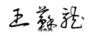 曾慶福王蘇龍草書個性簽名怎么寫