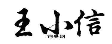 胡問遂王小信行書個性簽名怎么寫