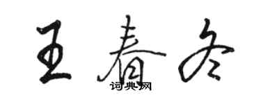 駱恆光王春冬行書個性簽名怎么寫