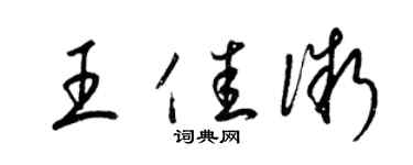 梁錦英王佳微草書個性簽名怎么寫