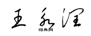 梁錦英王永潤草書個性簽名怎么寫