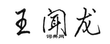 駱恆光王聞龍行書個性簽名怎么寫