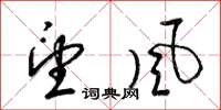 梁錦英望風草書怎么寫