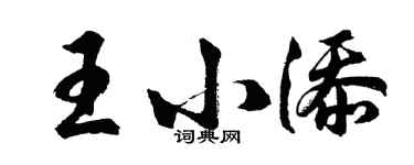 胡問遂王小添行書個性簽名怎么寫