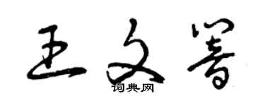 曾慶福王文響草書個性簽名怎么寫