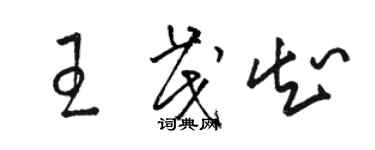 駱恆光王茂知草書個性簽名怎么寫