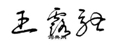 曾慶福王露馳草書個性簽名怎么寫