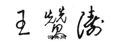 駱恆光王贊濤草書個性簽名怎么寫