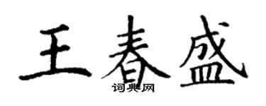丁謙王春盛楷書個性簽名怎么寫