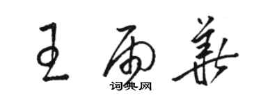 駱恆光王雨華草書個性簽名怎么寫