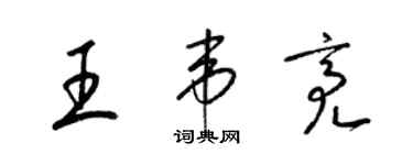 梁錦英王韋亮草書個性簽名怎么寫