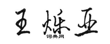 駱恆光王爍亞行書個性簽名怎么寫